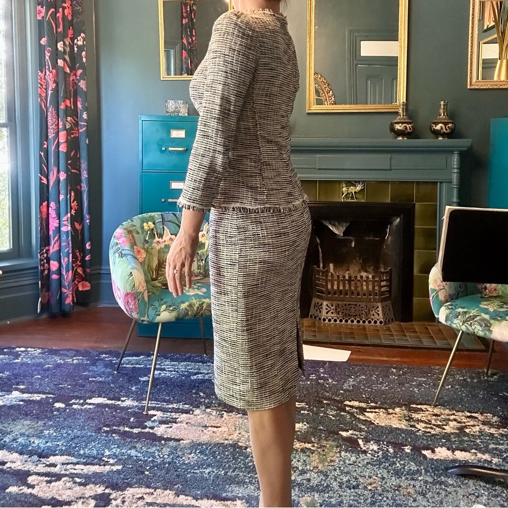 REBECCA TAYLOR Set black and white tweed skirt and top SET